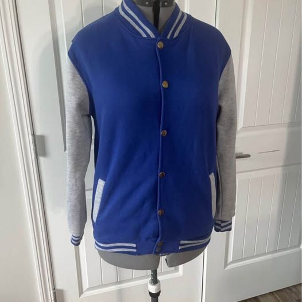 XXL Boys Varsity Jacket blue & gray 2X with pockets